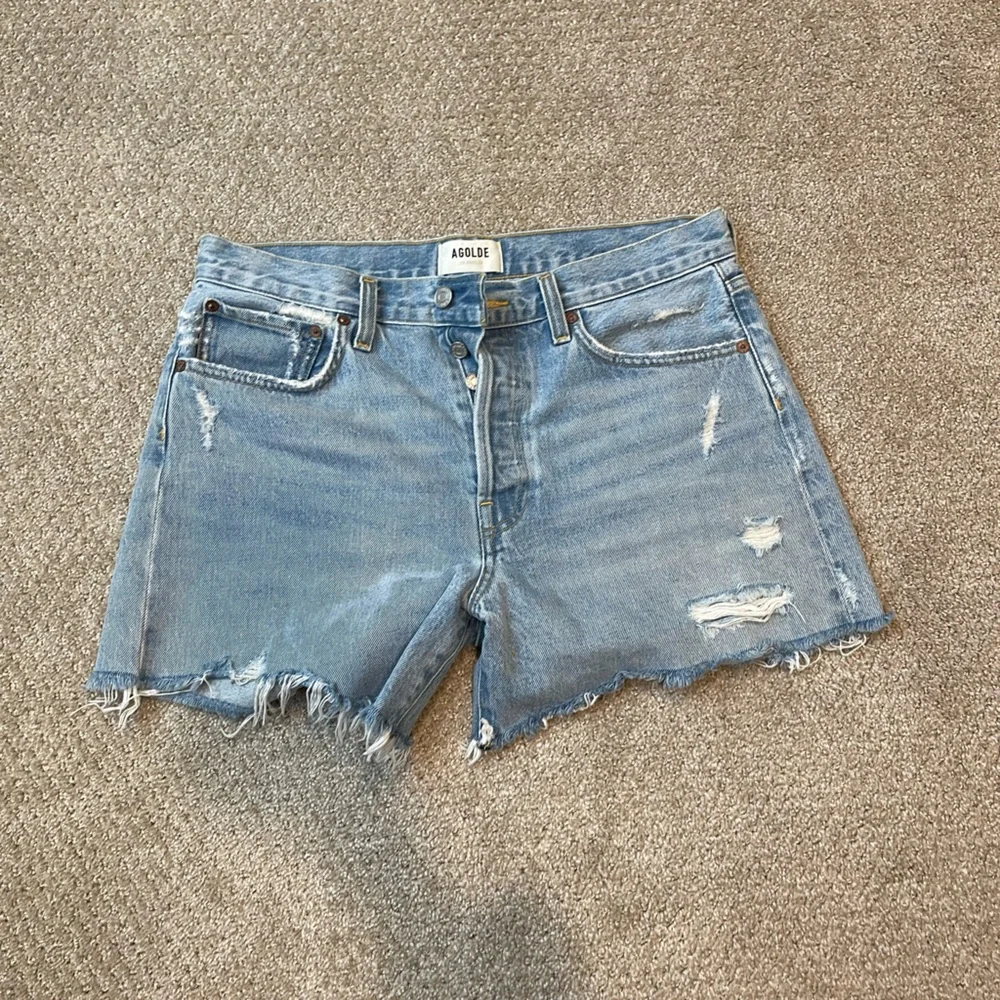 Agolde Parker Long Vintage Cutoff Denim Shorts - Picture 3 of 4